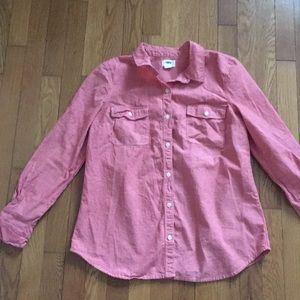Pink/salmon button-down top